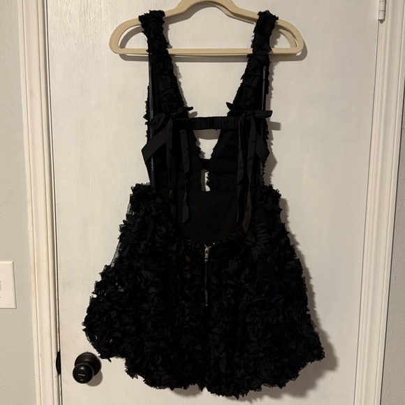 NEW For Love & Lemons Astrid Mini Dress in Black Bubble Medium M - Picture 5 of 6